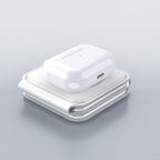 IHAO 3in1 Megnetic Attraction Wireless Charging Station Foldable Fast Charger for iPhone 15/14/13, iWatch & AirPods 15W Charging Stand with Strong Magnet Fold to Stand Multi-Device Safe Charging-White