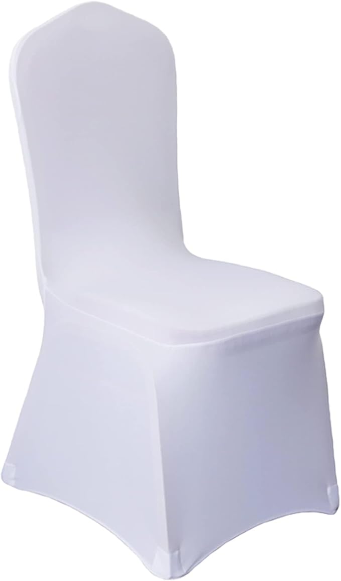 10 Pcs White Washable Removable Universal for Wedding Party Dining Banquet Polyester Spandex Stretch Slipcovers Chair Covers