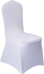 10 Pcs White Washable Removable Universal for Wedding Party Dining Banquet Polyester Spandex Stretch Slipcovers Chair Covers