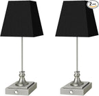 Rechargeable LED Table Lamps with Stepless Touch Control,Sliver Cordless Lamp for Living Room&Bedside&Patio&Shower,Small Desk Lamp(6000mAH Battery),2 Pack for Home Decor,Best Gifts for Family
