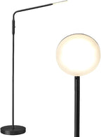 O’Bright Moon - Dimmable LED Floor Lamp, Adjustable Color Temperature for Bedside Reading, Work Light, Art/Crafting Light, Sewing, 360° Flexible Gooseneck, Rotatable Lighting, Black