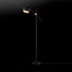 Globe Electric 65911 60" Floor Lamp, Matte Black, Brass Pivot, Metal Shade, in-Line On/Off Foot Switch, Adjustable Arm, 6-Foot Cord, Modern Standing Light for Living Room, Reading, or Office