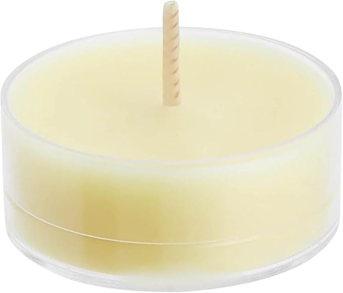 PartyLite Set of 12 Tea Lights Candles, Sweet Baked Pears and Ground Almonds Scent, Aromatherapy Scented Candles Gift Set, Up to 4 to 6 Hours Burn Time