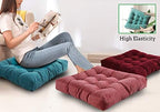 Sexysamba Square Floor Seat Pillows Cushions 22" x 22", Soft Thicken Yoga Meditation Cushion Pouf Tufted Corduroy Tatami Floor Pillow Reading Cushion Chair Pad Casual Seating for Adults & Kids, Grey
