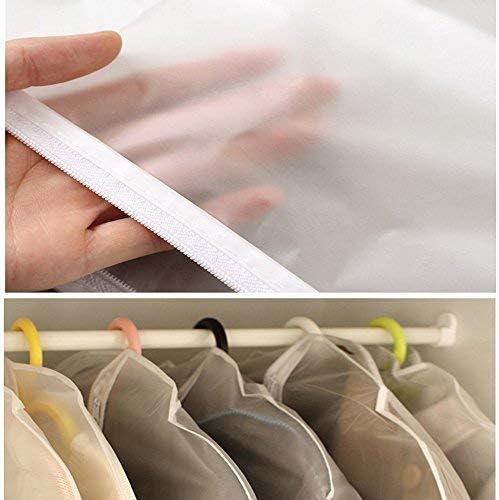 Bringsine Hanging Garment Bag Lightweight Clear Full Zipper Suit PEVA Moth-Proof Breathable Dust Cover for Closet Clothes Storage See-Through Travel Organizer Dress Pack of 5 (60x120CM)