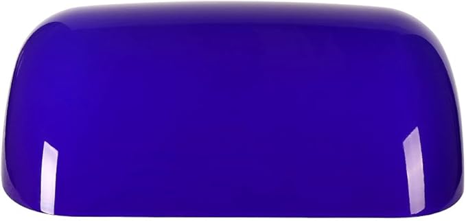 FIRVRE Blue Glass Bankers Lamp Shade Replacement Cover Lamp Shades for Table Lamps Desk Lamp Blue Glass Cover("8.85 IN " L "5.11 IN" W "2.95 IN" H)