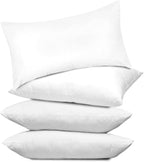 Covers & All Throw Pillow Inserts Only Pack of 4, Durable Soft Rectangle 20 x 26 Inches 65 GSM Non-Woven Fabric with 15D Silicon Fiber Filling, Universal uses for Home Decor Office Indoor Outdoor