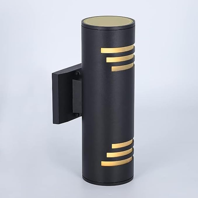 Dusk to Dawn Porch Lights Outdoor 2 Pack, Modern Exterior Lighting Fixtures 13In, Cylinder Outdoor Wall Lights Up Down Sconce Lighting for House Doorway, ETL Listed