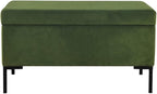 HomePop Upholstered Storage Bench with Metal Leg, 32" W, Blush Green
