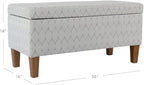 HomePop Textured Large Decorative Storage Bench, Gray and Brown, 36 x 16 x 18 inches