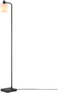 GLOBE Electric 61000144 62" Floor Lamp, Matte Black, Plastic Frosted Shade, On/Off Rotary Switch on Socket, 6-Foot Black Cord, Reading Light, Bedroom, Living Room, Home Decor