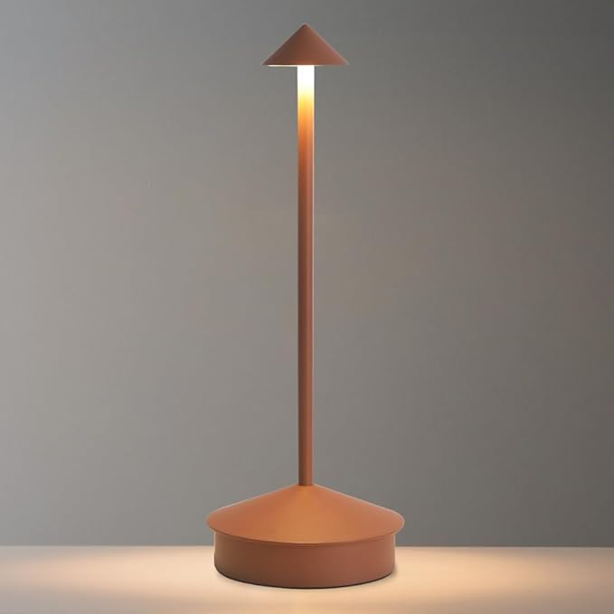 EJQ Cordless Table Lamp,Bedside Table Lamp for Bedroom,6000mAh Battery Operated Portable LED Desk Lamp,3 Way Dimmable Touch Lamp Rechargeable USB Charging Ports for Restaurant/Patio/Outdoor(Brown)