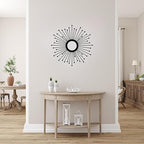 Sunburst Metal Wall Art – Mid-Century Modern Starburst Wall Decor, Handmade Round Metal Hanging for Living Room, Bedroom, Office, or Entryway (20")