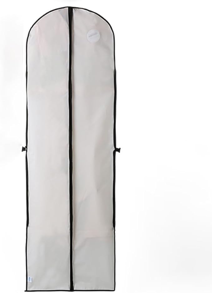 72" Wedding Dress Garment Bags Foldable Dress Bag for Long Gowns Traveling Protector Cover for Hanging Clothes with Zipper (White)