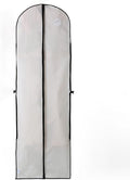 72" Wedding Dress Garment Bags Foldable Dress Bag for Long Gowns Traveling Protector Cover for Hanging Clothes with Zipper (White)