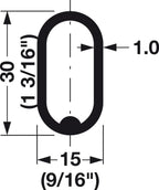 Oval Closet Rod with End Supports (Satin Nickel, 30" Wide Space)