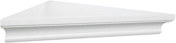 ZGZD White Corner Shelf Wall Mounted Storage Display Shelves for Home Decor, Set of 2
