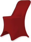Set of 1/10/50Pcs Hotel Fitted Folding Dining Spandex Stretch Chair Covers - Wedding Reception Banquet Party Restaurant, 17 Colors! (10, Burgundy)