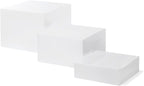 Red Co. Set of 3 Glossy White Acrylic Cube Display Nesting Risers with Hollow Bottoms - 2 Pack
