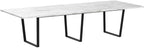 Sturdy Conference Table with Cable Management Grommets Modern Rectangle Office Meeting Table with Wood Tabletop and Metal Frame & Legs- Easy Assembly Boardroom Table (White Marble, 10 Foot)