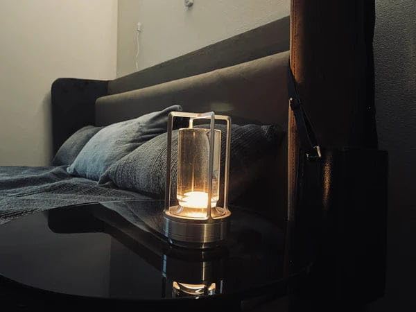 Klarako Crystal Lantern Lamp – Modern Cordless Rechargeable Bedside & Outdoor Light, Portable Wireless Lamp – Dimmable Touch Control – Luxury Living Room & Hotel-Style Lighting (Silver, 10-Pack)
