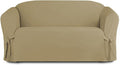 Linen Store Microsuede Furniture Slipcover, Couch Protector Machine Washable Loveseat Cover Perfect for Kids, Dogs, Pets (Taupe, Loveseat)