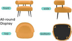 Modern Accent Chair, Round Upholstered Barrel Armchair for Small Spaces, Fluffy Side Corner Sherpa Sofa Chair for Living Room, Bedroom