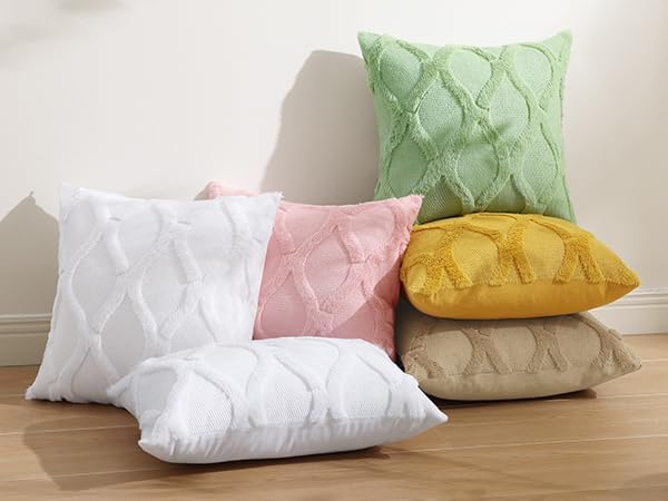 decorUhome Spring Throw Pillow Covers 12x20 Inch Set of 2, Soft Plush Faux Fur Wool Lumbar Pure White Couch Pillow Covers, Decorative Neutral Pillow Cases for Bed Sofa Living Room Home Decor