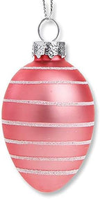 Lillian Vernon Pastel Frost Blown Glass Easter Ornaments - Handcrafted Hanging Tree Decorations, Easter Egg Holiday & Party Decor, 2 in, Assorted, 12-Piece Set