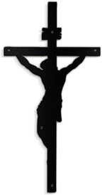 SIGNLEADER Metal Wall Art Decor A Men on Cross Minimalist Modern Abstract Wall Sculpture Hangings Home Decoration for Living Room, Bedroom, Bathroom, Kitchen, Outdoor - 30" Black