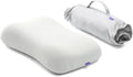 Cushion Lab Travel Deep Sleep Pillow – Compact Memory Foam Neck Pillow for Sleeping, Portable Pillow for Hotels, Camping, Side & Back Sleepers, On-The-Go – Calm Grey