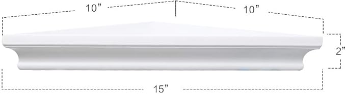 ZGZD White Corner Shelf Wall Mounted Storage Display Shelves for Home Decor, Set of 2