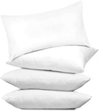 Covers & All Throw Pillow Inserts Only Pack of 4, Durable Soft Rectangle 14 x 22 Inches 65 GSM Non-Woven Fabric with 15D Silicon Fiber Filling, Universal uses for Home Decor Office Indoor Outdoor