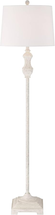 Barnes and Ivy Verona Traditional Shabby Chic 61 1/2" Tall Standing Floor Lamp Skinny Vintage White Living Room Bedroom House Reading Office Home Decor Entryway Dining Indoor Family Bedside