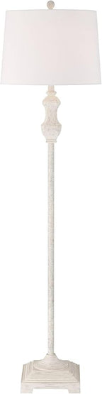Barnes and Ivy Verona Traditional Shabby Chic 61 1/2" Tall Standing Floor Lamp Skinny Vintage White Living Room Bedroom House Reading Office Home Decor Entryway Dining Indoor Family Bedside