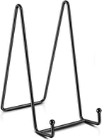 KINGDOM SOLUTIONS 8" 2-Pack Metal Stands Black – Book Stand – Sturdy Plate Holder for Art, Pictures, Books, Frames, and Decorative Displays