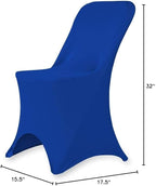 Set of 1/10/50Pcs Hotel Fitted Folding Dining Spandex Stretch Chair Covers - Wedding Reception Banquet Party Restaurant, 17 Colors! (1, Royal Blue)