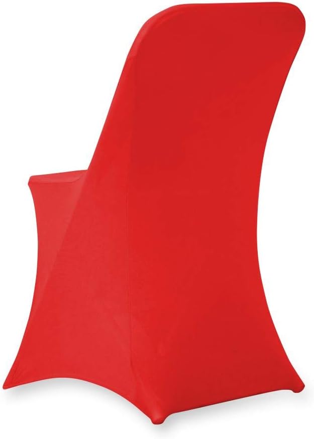 Set of 1/10/50Pcs Hotel Fitted Folding Dining Spandex Stretch Chair Covers - Wedding Reception Banquet Party Restaurant, 17 Colors! (10, Red)