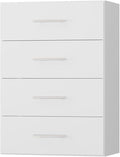 ROOMTEC 25.5" 4 Drawer Short Tower Closet Unit, Modular Closet System with Drawers and Shelf, Wardrobe Organizer for Bedroom or Walk-in Closet, Wall Mounted, Customizable Clothes Storage Unit, White