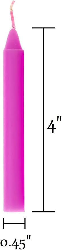 Alternative Imagination Pink Chime Candles - 20 Pack of Unscented 4 Inch Mini Taper Candles - Dripless Long Burning Ritual Candles for Meditation, Spell Work, Birthdays, Ceremonies & Home Decor