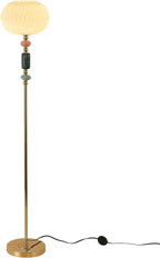 Floor Standing Tall Lamp Milk Glass Floor Lamp with Plug Switch Button for Living Room Bedroom Home Office