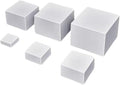 Acrylic Nesting Risers Display Stands Cube Boxes with Hollow Bottoms 6Pcs Whith Acrylic Boxes for Display (Whith)
