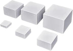 Acrylic Nesting Risers Display Stands Cube Boxes with Hollow Bottoms 6Pcs Whith Acrylic Boxes for Display (Whith)