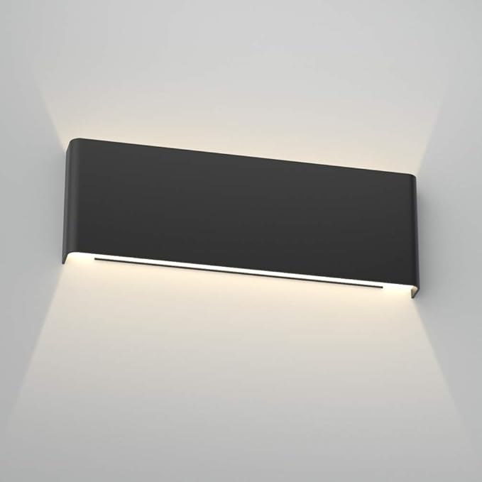 Aipsun 15.8in Modern Black Vanity Light Up and Down LED Vanity Light for Bathroom Wall Lighting Fixtures Neutral White 4000K