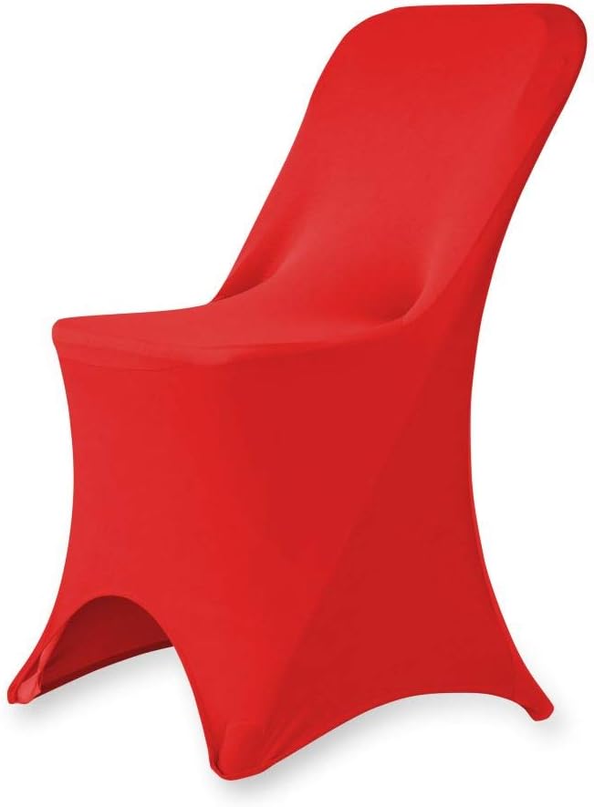 Set of 1/10/50Pcs Hotel Fitted Folding Dining Spandex Stretch Chair Covers - Wedding Reception Banquet Party Restaurant, 17 Colors! (10, Red)