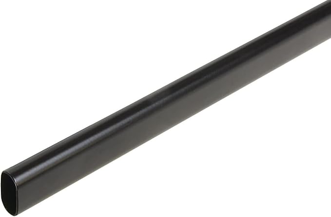 6-Case Pack 8 Feet Long Oval Wardrobe Closet Tubing Rods Application Clothes Hanging - 96 Inch Length Matte Black