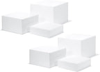 Red Co. Set of 3 Glossy White Acrylic Cube Display Nesting Risers with Hollow Bottoms - 2 Pack