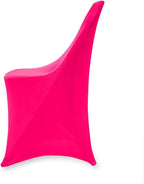 Set of 1/10/50Pcs Hotel Fitted Folding Dining Spandex Stretch Chair Covers - Wedding Reception Banquet Party Restaurant, 17 Colors! (1, Fuchsia)