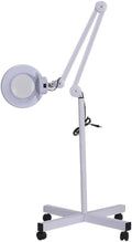 UV Magnifying Lamp with Glass Lens,120 LED Beads | 24W Professional Light | Adjustable Metal Arm | 6500K Daylight Color Temperature | Black/White |Perfect for Beauty, Crafting Repairs
