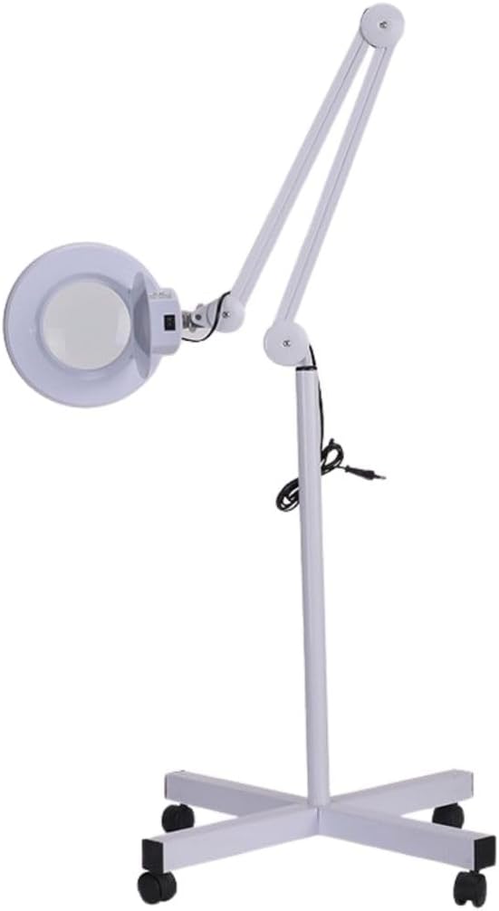 UV Magnifying Lamp with Glass Lens,120 LED Beads | 24W Professional Light | Adjustable Metal Arm | 6500K Daylight Color Temperature | Black/White |Perfect for Beauty, Crafting Repairs